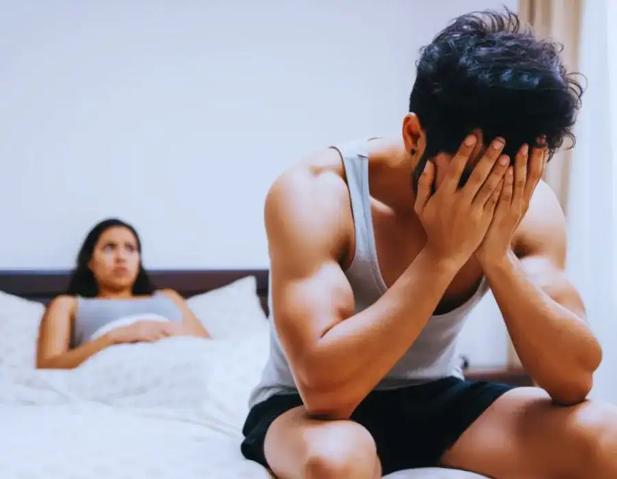 Image of upset man in need of erectile dysfunction treatment Melksham